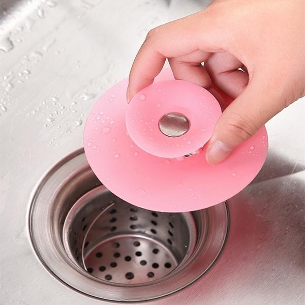 CREATIVE 2-IN-1 SILICONE SEWER SINK SEALER COVER DRAINER (MULTICOLOR)