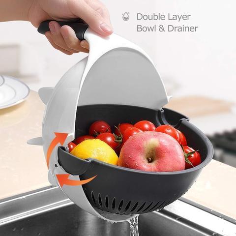 Multifunctional Vegetable Fruits Cutter/Slicer Shredder with Rotating Drain Basket