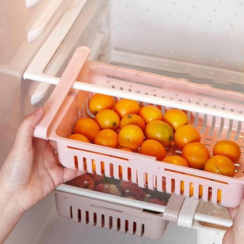 Adjustable Fridge Storage Basket, Fridge Racks Tray Sliding Storage Racks ( buy 1 get 1 free )