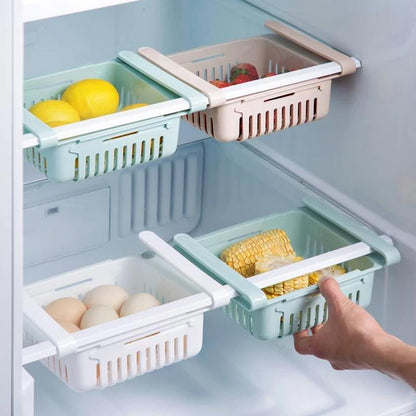 Adjustable Fridge Storage Basket, Fridge Racks Tray Sliding Storage Racks ( buy 1 get 1 free )