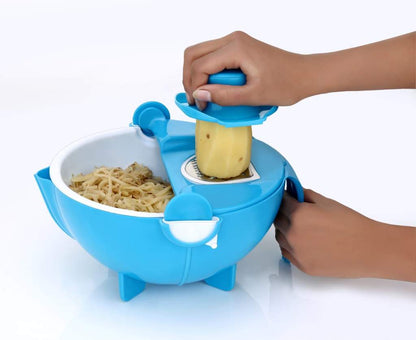 Multifunctional Vegetable Fruits Cutter/Slicer Shredder with Rotating Drain Basket