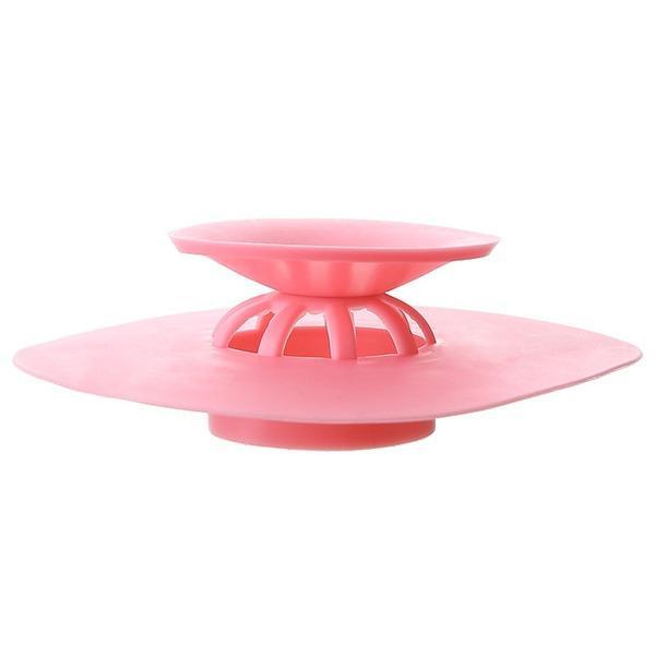 CREATIVE 2-IN-1 SILICONE SEWER SINK SEALER COVER DRAINER (MULTICOLOR)