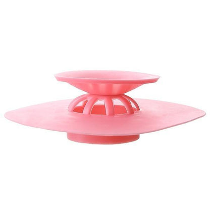 CREATIVE 2-IN-1 SILICONE SEWER SINK SEALER COVER DRAINER (MULTICOLOR)