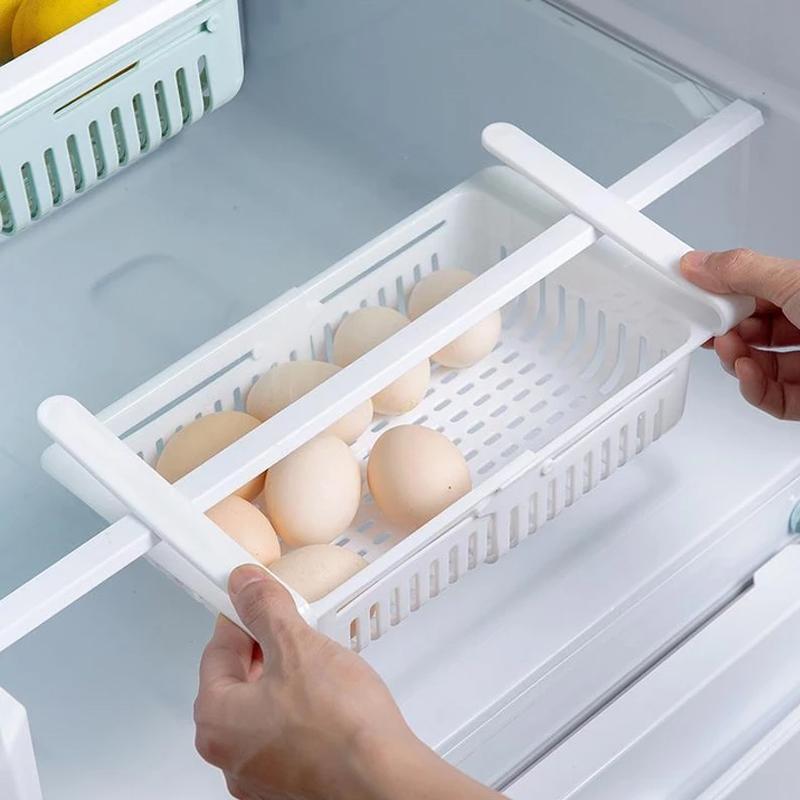 Adjustable Fridge Storage Basket, Fridge Racks Tray Sliding Storage Racks ( buy 1 get 1 free )