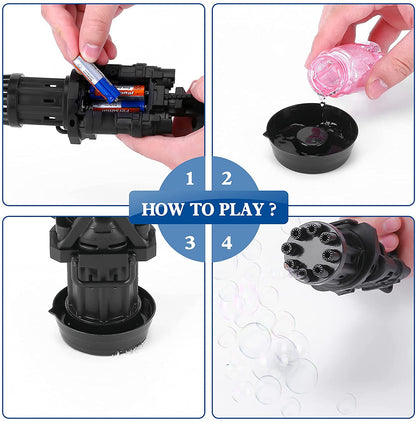 Automatic Bubbles Toy Gun For Kids (Multicolor)