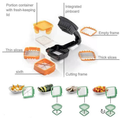 5 in 1 Multifunction Vegetable Cutter Manual Dicer with Container Box