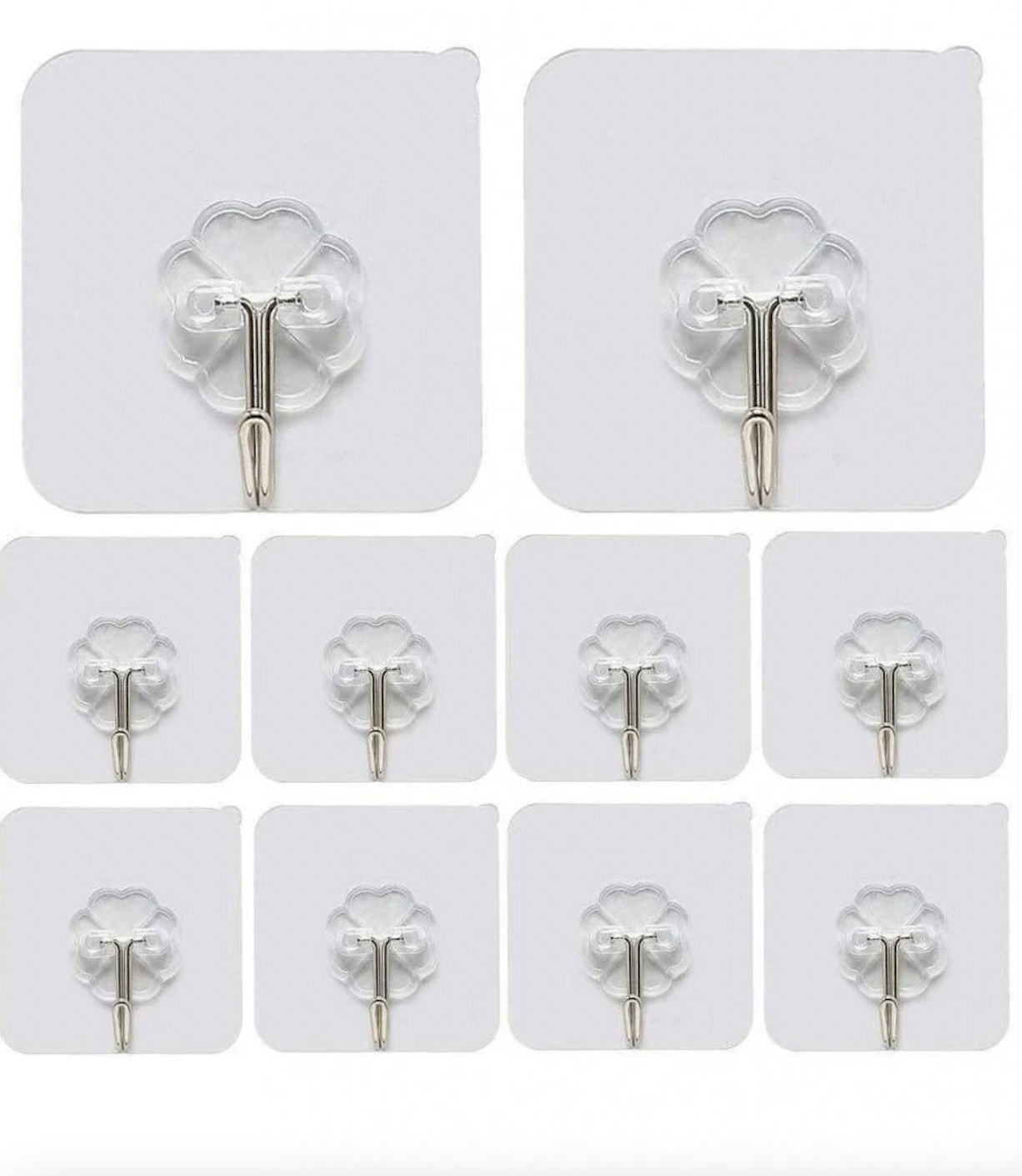 ADHESIVE STICKERS ABS PLASTIC + STEEL HOOK HANGER (SET OF 20 PCS)