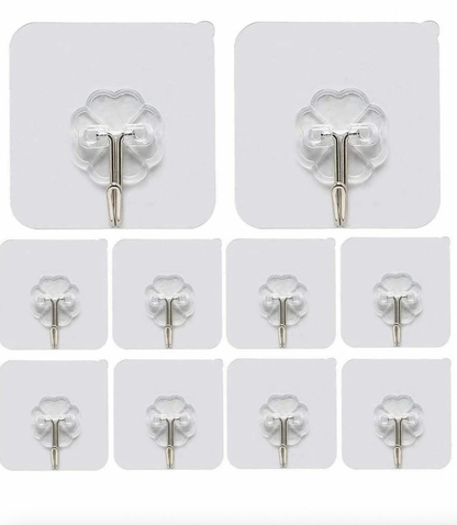 ADHESIVE STICKERS ABS PLASTIC + STEEL HOOK HANGER (SET OF 20 PCS)