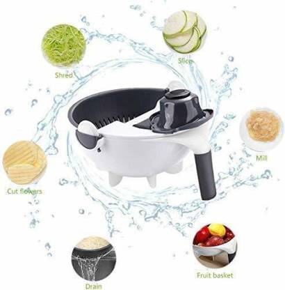 Multifunctional Vegetable Fruits Cutter/Slicer Shredder with Rotating Drain Basket